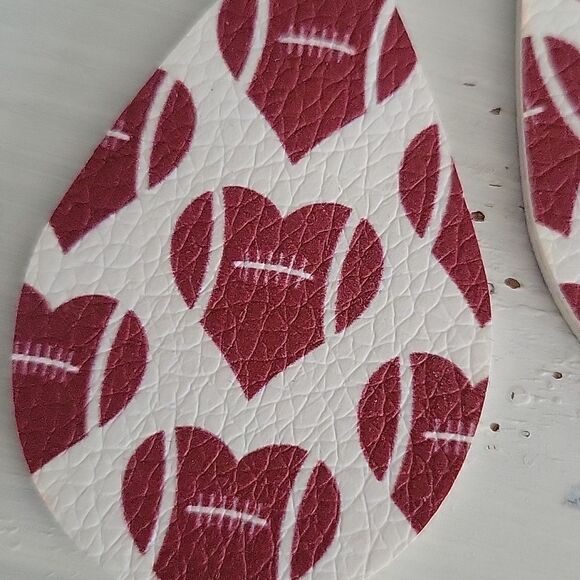 Football NFL faux leather double sided dangle earrings NWOT - Picture 2 of 5